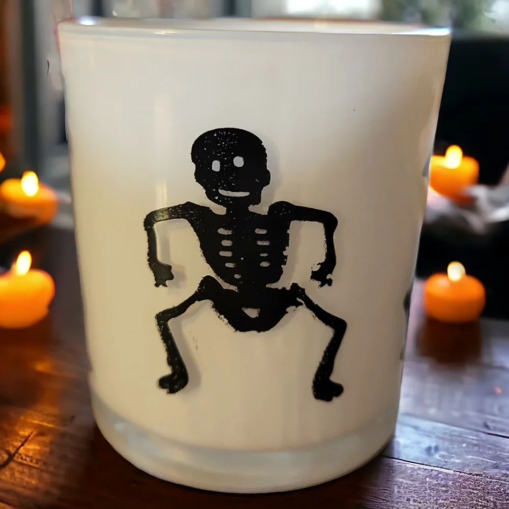 Halloween Dancing Skeleton Votive Tea Light Candle Holder